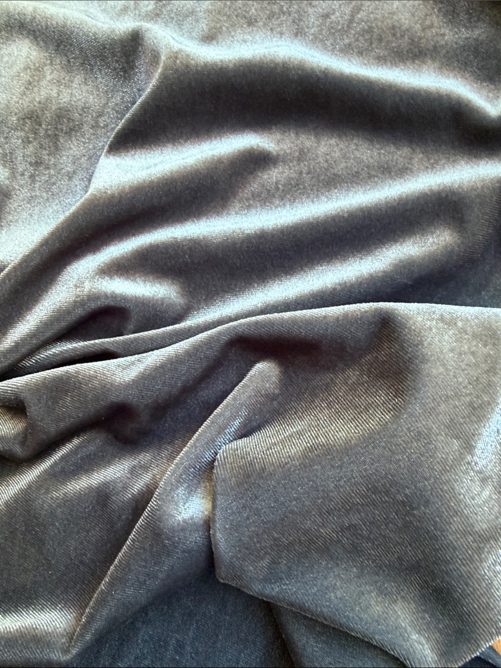 White House Black Market Gray Velvet Short Sleeve Dress w/elastic belt. Size: XL - Picture 10 of 10